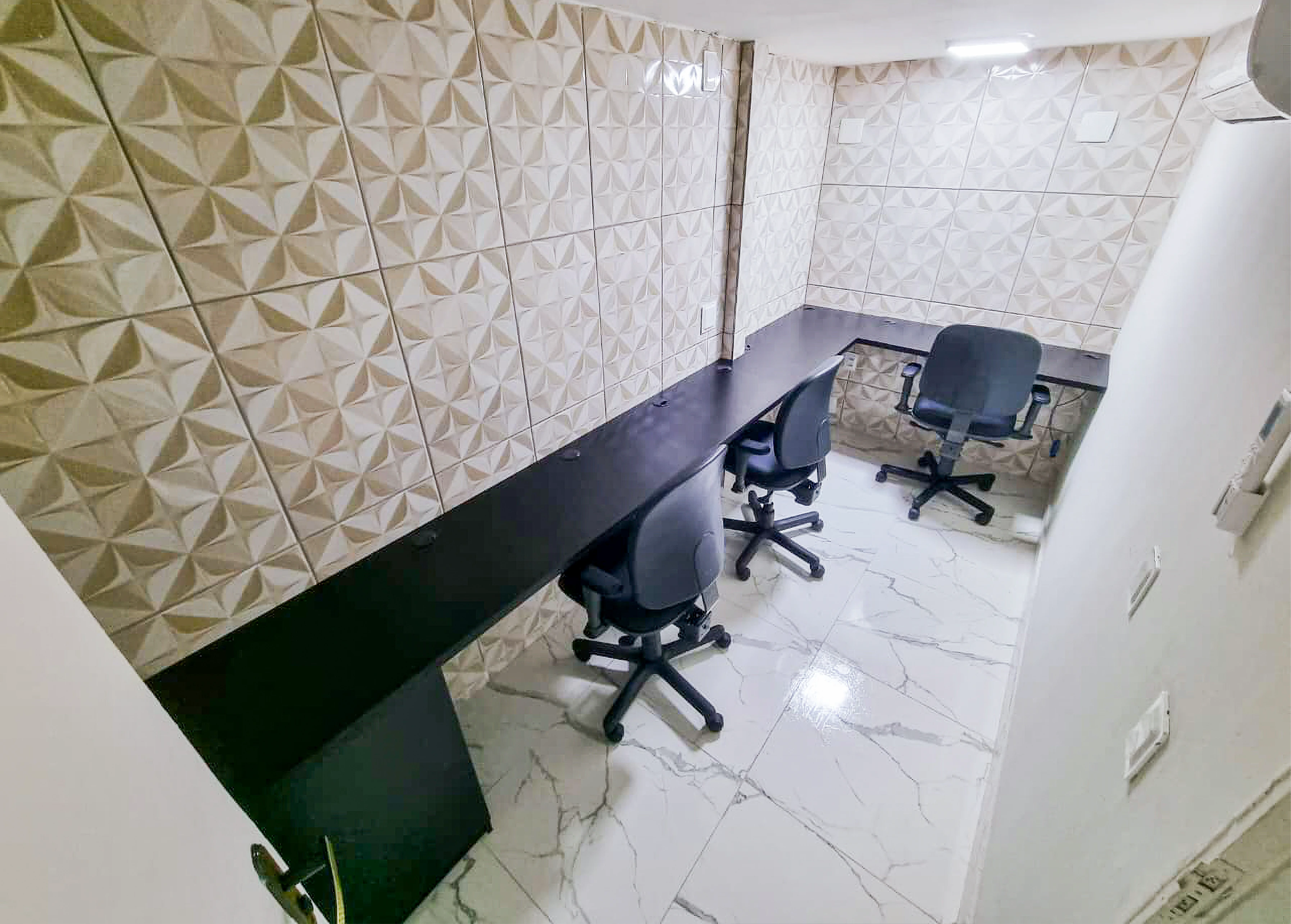 Spacious office room with meeting table